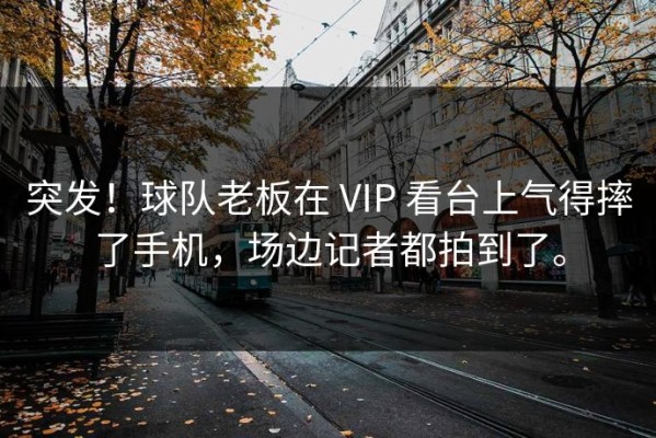 突发！球队老板在 VIP 看台上气得摔了手机，场边记者都拍到了。
