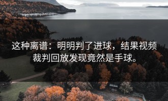 这种离谱：明明判了进球，结果视频裁判回放发现竟然是手球。