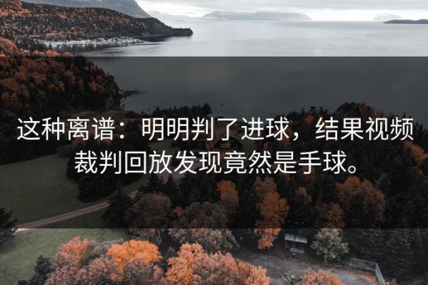 这种离谱：明明判了进球，结果视频裁判回放发现竟然是手球。