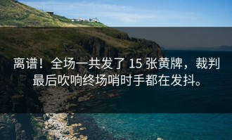 离谱！全场一共发了 15 张黄牌，裁判最后吹响终场哨时手都在发抖。