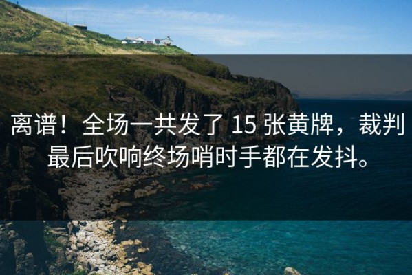 离谱！全场一共发了 15 张黄牌，裁判最后吹响终场哨时手都在发抖。