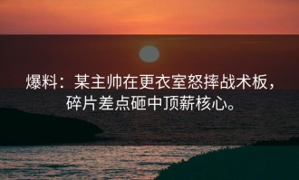 爆料：某主帅在更衣室怒摔战术板，碎片差点砸中顶薪核心。