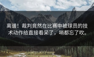 离谱！裁判竟然在比赛中被球员的技术动作给直接看呆了，哨都忘了吹。